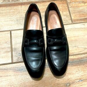 Men’s Salvatore Ferragamo Gancini Black Loafers Shoes Size 10D